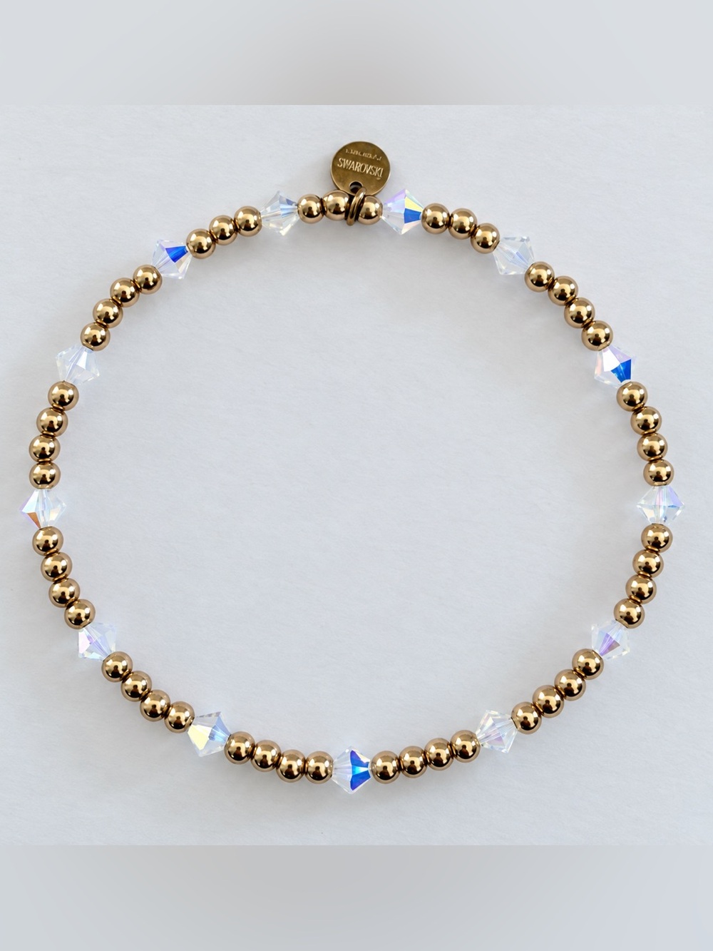 NWT Swarovski Crystal & Gold-Tone Beaded Bracelet